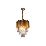 Lustre Cristal Midas Acabamento Dourado 300mm 3x Blumenau